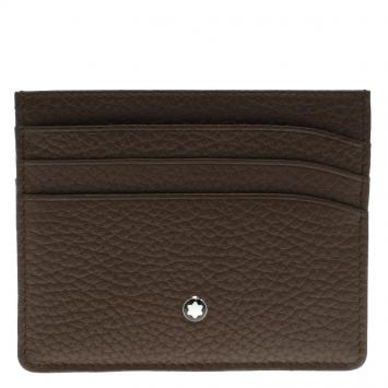 Pre Owned Montblanc Brown Soft Grain Leather Meisterstuck Card Holder 6CC