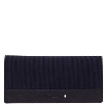 مملوكة مسبقًا Montblanc Navy Blue Leather Night Flight Wallet