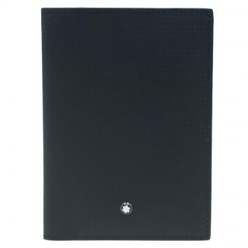 Pre Owned Montblanc Black Woven Effect Leather Passport Holder