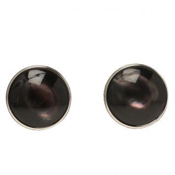 Pre Owned Montblanc Meisterstuck Black Mother Of Pearl Stainless Steel Men's Cufflinks