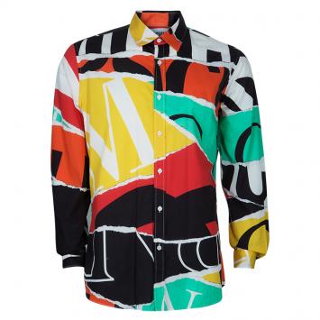 Pre Owned Moschino Couture Men's Abstract Printed Shirt XXL