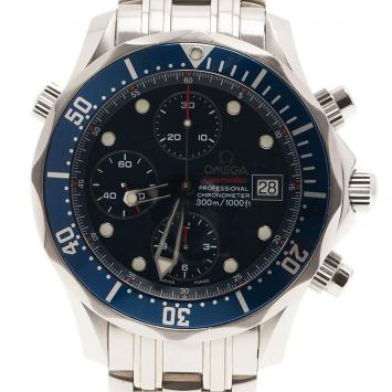 Pre Owned Omega Blue Stainless Steel Seamaster professional chronometer 300m Men's Wristwatch 41MM