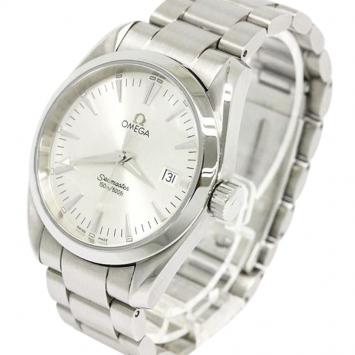 Pre Owned Omega Silver Stainless Steel Seamaster Aqua Terra Men's Wristwatch 36MM
