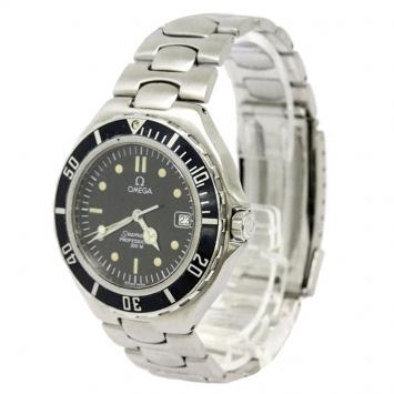 Pre Owned Omega Black Stainless Steel Seamaster Professional Men's Wristwatch 38MM
