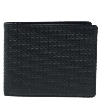 Pre Owned Porsche Design Black Logo Embossed Leather Bi-fold Wallet