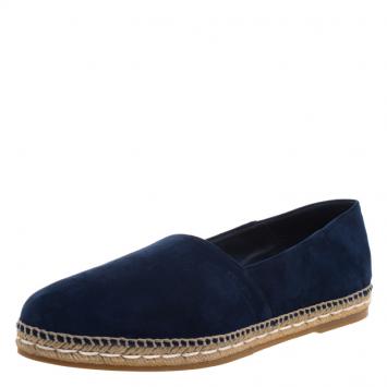 Pre Owned Prada Ultramarine Blue Suede Espadrille Loafers Size 43