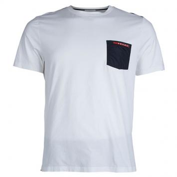 Pre Owned Prada White Crewneck Short Sleeve T-Shirt XL