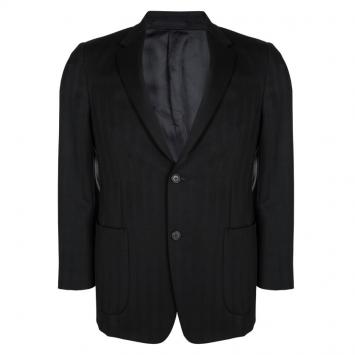 Pre Owned Prada Black Herringbone Self Striped Regular Fit Blazer L