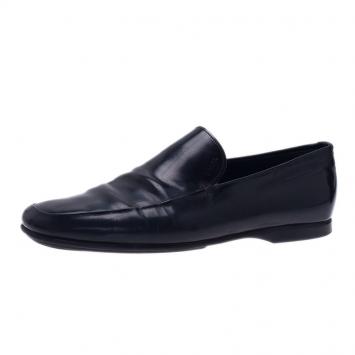 Pre Owned Prada Black Leather Loafers Size 43.5