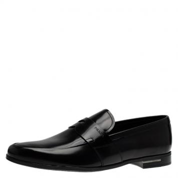 Pre Owned Prada Black Patent Penny Loafers Size 41