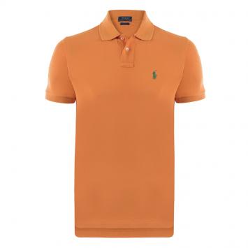 Pre Owned Polo Ralph Lauren Orange/Green Logo Polo Shirt XL