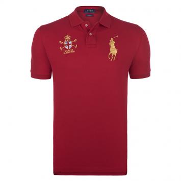 Pre Owned Polo Ralph Lauren Red Mercer Polo Team Shirt XL