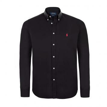 Pre Owned Polo Ralph Lauren Black/Red Logo Long Sleeve Shirt M
