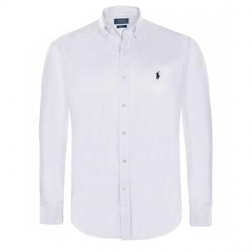 Pre Owned Polo Ralph Lauren White/Black Logo Long Sleeve Shirt XL