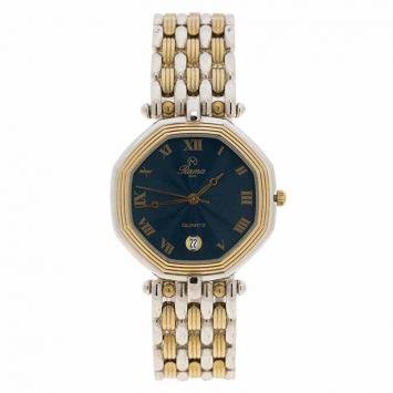 Pre Owned Rama Swiss Blue Stainless Steel Men's Wristwatch 34MM
