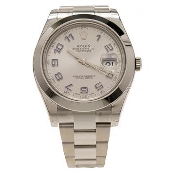 Pre Owned Rolex Silver Stainless Steel Datejust II 116334 Men's Wristwatch 41MM