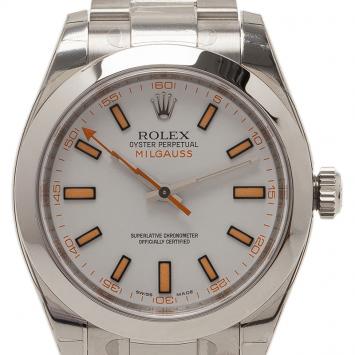 Pre Owned Rolex Cream Stainless Steel Milgauss Men's Wristwatch 40MM