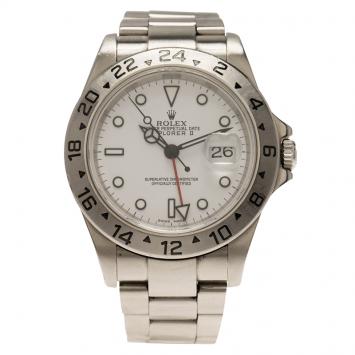 Pre Owned Rolex White Stainless Steel Explorer II Men's Wristwatch 42MM