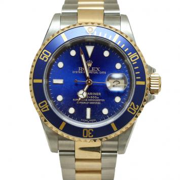 Pre Owned Rolex Blue Stainless Steel Submariner Men's Wristwatch 40MM