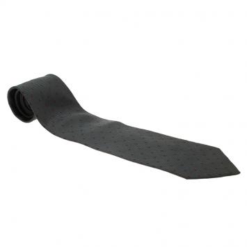 Pre Owned Saint Laurent Paris Grey and Red Dotted Silk Tie