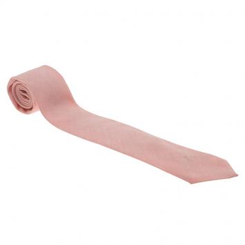 Pre Owned Saint Laurent Paris Pink Logo Linen Tie