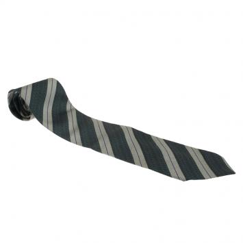 Pre Owned Saint Laurent Paris Grey and Blue Striped Silk Tie