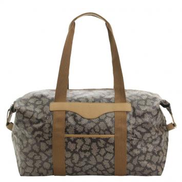 Pre Owned Saint Laurent Paris Grey/Brown Coated Canvas Duffel Bag