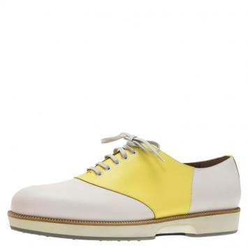 Pre Owned Salvatore Ferragamo Two Tone Leather Ricky Oxfords Size 43
