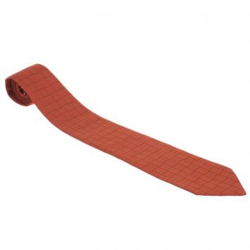 Pre Owned Salvatore Ferragamo Orange Silk Printed Tie 