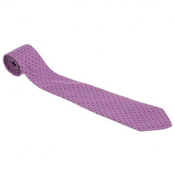 Pre Owned Salvatore Ferragamo Purple Silk Printed Tie 