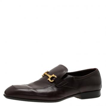 مملوكة مسبقًا Salvatore Ferragamo Brown Leather Loafers Size 44.5