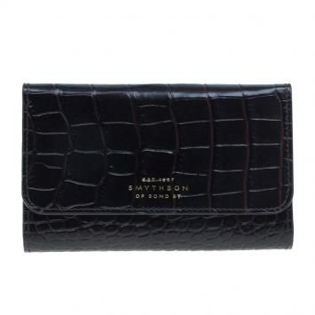 Pre Owned Symthson Dark Brown Croc Leather iPhone Wallet