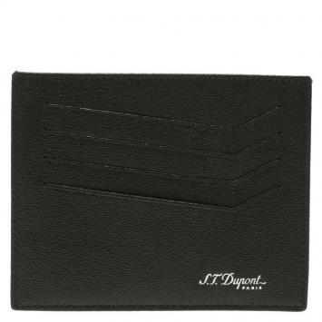 Pre Owned S.T. Dupont Black Leather Card Holder 4CC