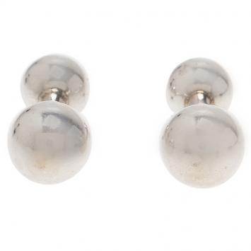 Pre Owned Tiffany & Co. Silver Barbell Men's Cufflinks