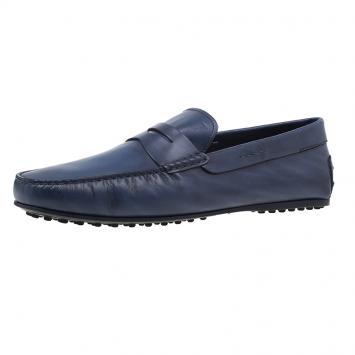Pre Owned Tod's Blue Leather Penny Loafers Size 45