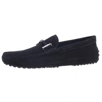 Pre Owned Tod's Black Suede Horsebit Buckle Loafers Size 41.5