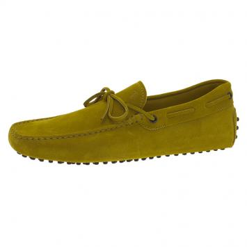 Pre Owned Tod's Mustard Suede Bow Loafers Size 42.5
