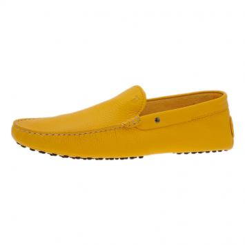 Pre Owned Tod's Yellow Leather Loafers  Size 43.5