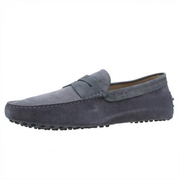 Pre Owned Tod's Grey Shaded Suede and Leather Penny Loafers Size 44