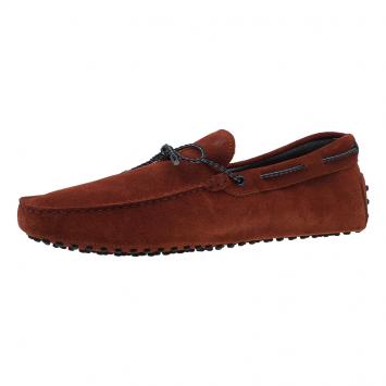 Pre Owned Tod's Brown Suede Bow Loafers Size 45