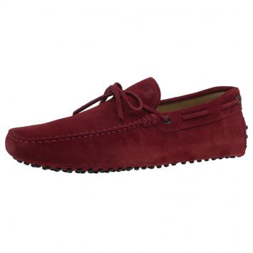 Pre Owned Tod's Red Suede Bow Loafers Size 44