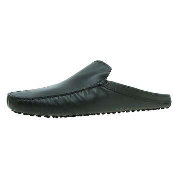 Pre Owned Tod's Olive Green Leather Slippers Size 43