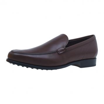 Pre Owned Tod's Brown Leather Slip On Loafers Size 42.5