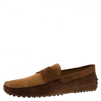 Pre Owned Tod's Two Tone Suede Penny Loafers Size 42.5