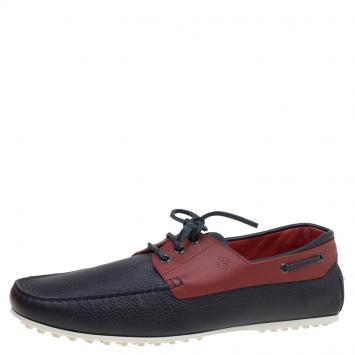 Pre Owned Tod's for Ferrari Two Tone Leather Boat Shoes Size 45.5