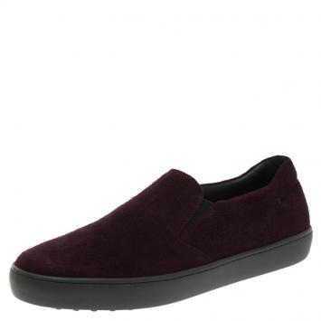 Pre Owned Tod's Purple Suede Slip On Sneakers Size 42