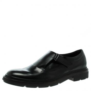 Pre Owned Tod's Black Leather Monk Strap Shoes Size 43