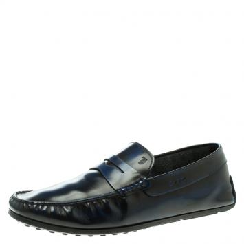Pre Owned Tod's Two Tone Leather Penny Loafers Size 44