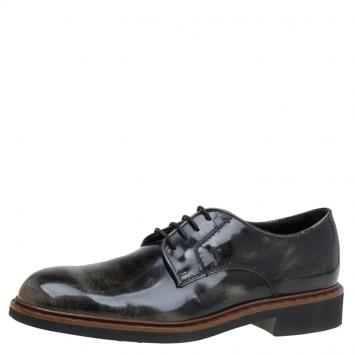 Pre Owned Tod's Black Leather Lace Up Derby Size 42.5