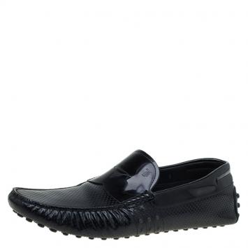 Pre Owned Tod's Black Perforated Leather Loafers Size 43